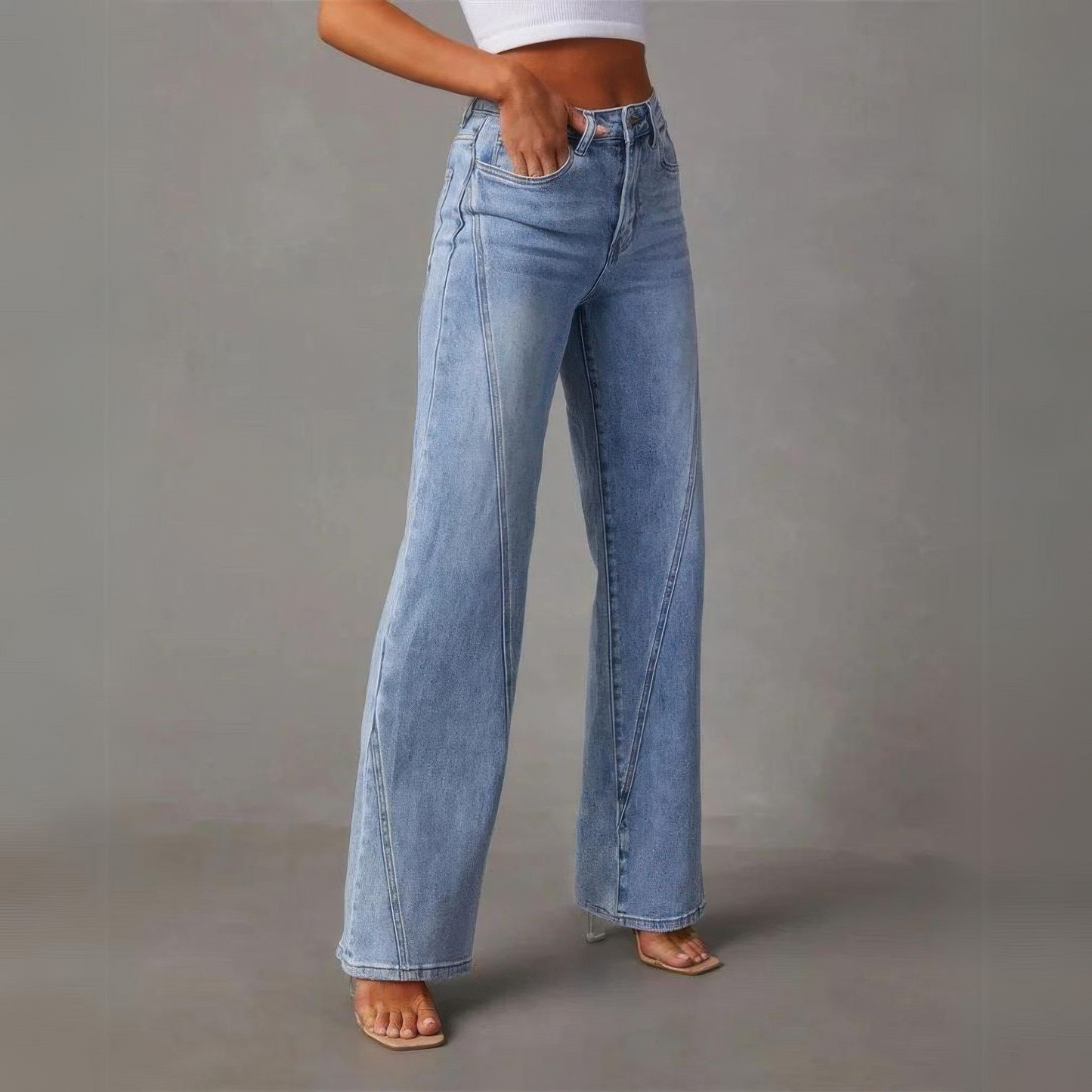 Sienna™ | Wijde Jeans met Hoge Taille