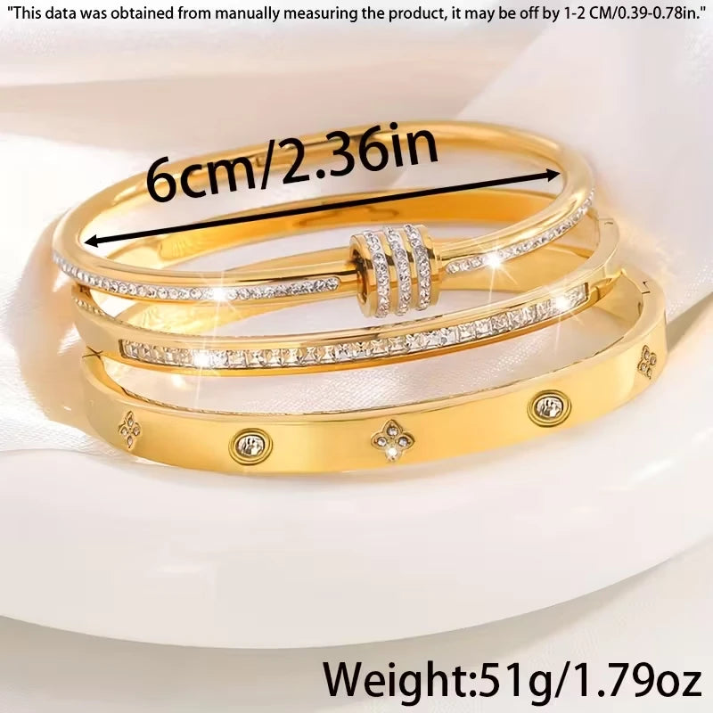 Elise | Set van 3 Stijlvolle Temperament Armbanden van Roestvrij Staal