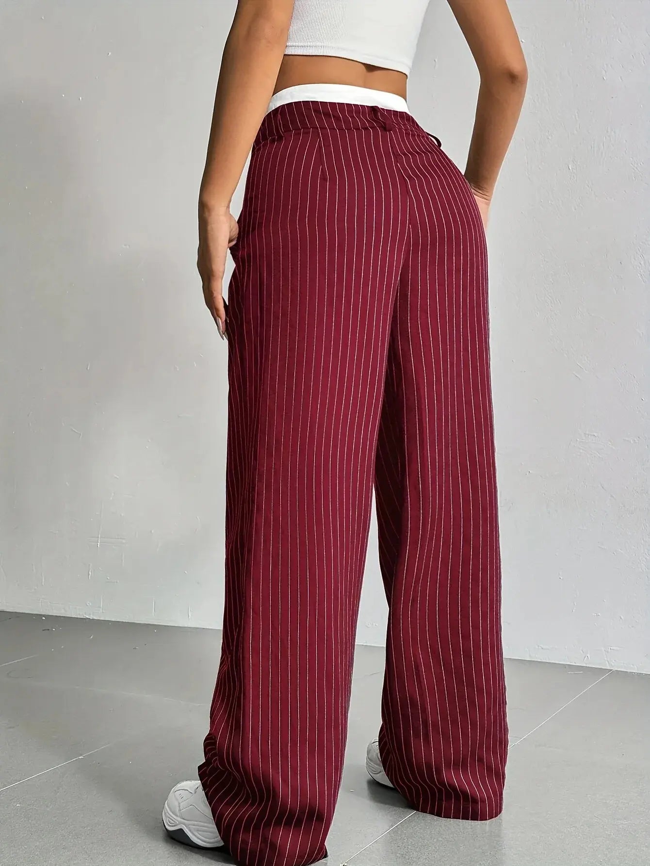 Lauren™ | Gestreepte hoge-taille broek