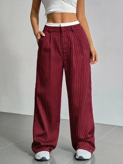 Lauren™ | Gestreepte hoge-taille broek