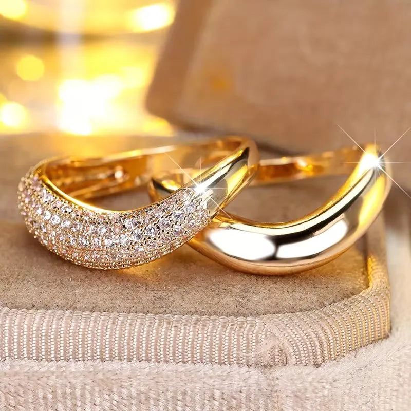 Tweedelige Elegante Brede Matching Ringen