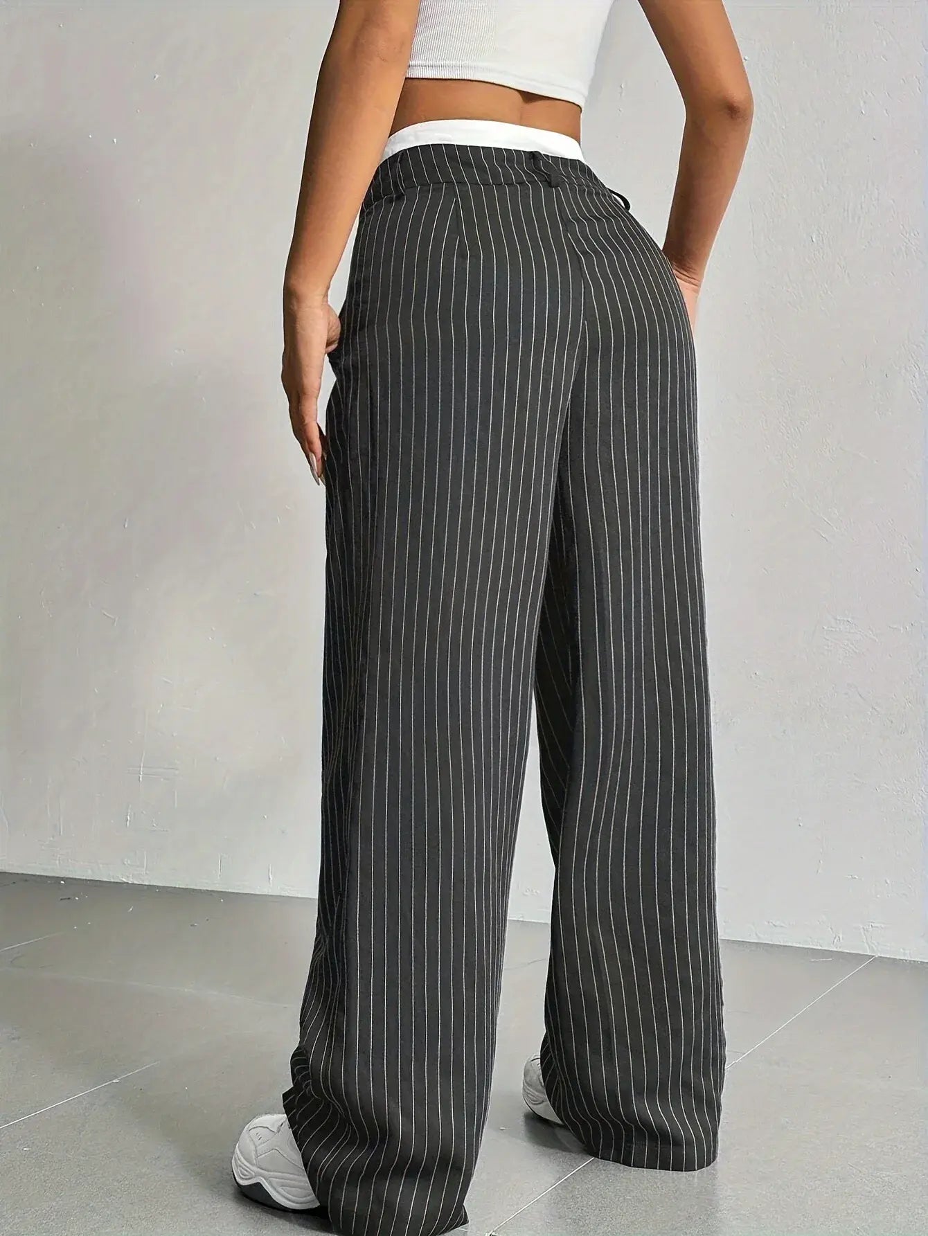 Lauren™ | Gestreepte hoge-taille broek