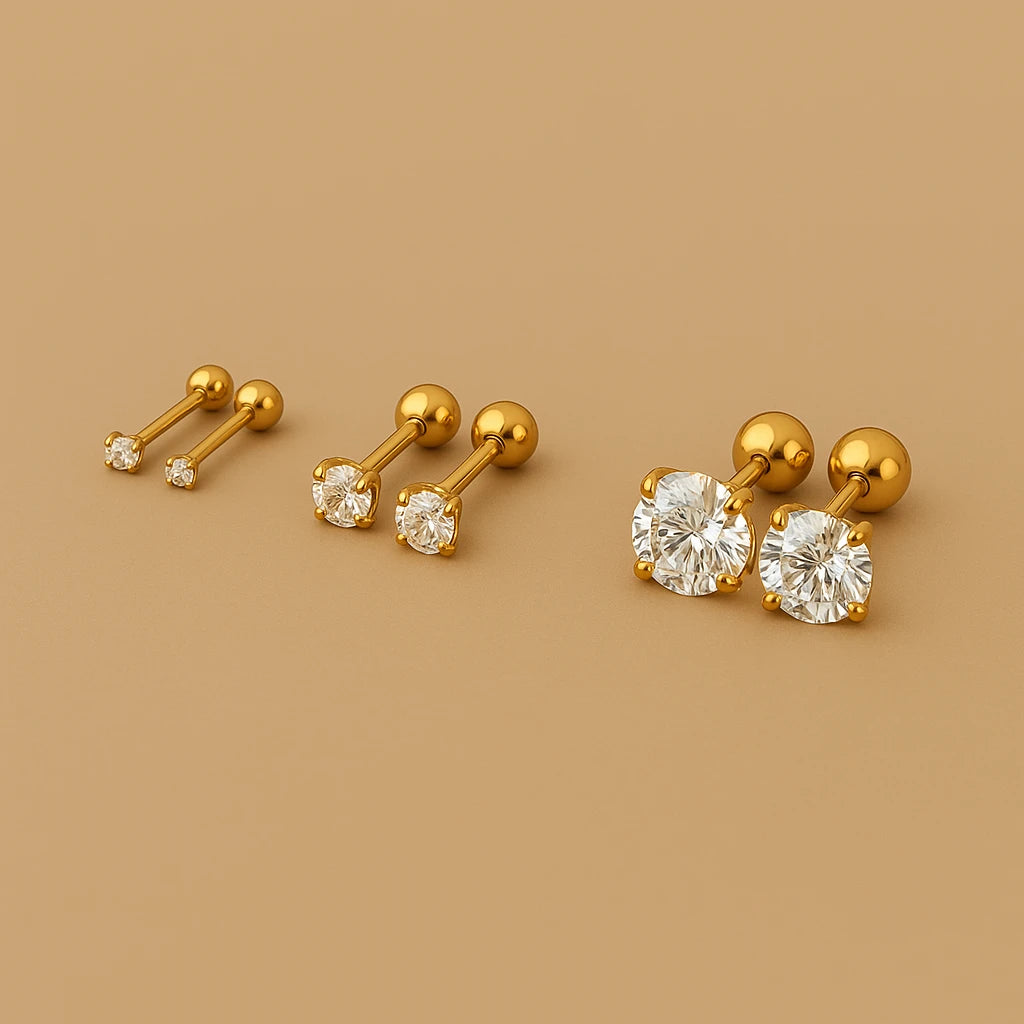 Set van 3 paar elegante oorknopjes