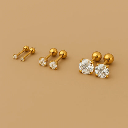 Set van 3 paar elegante oorknopjes