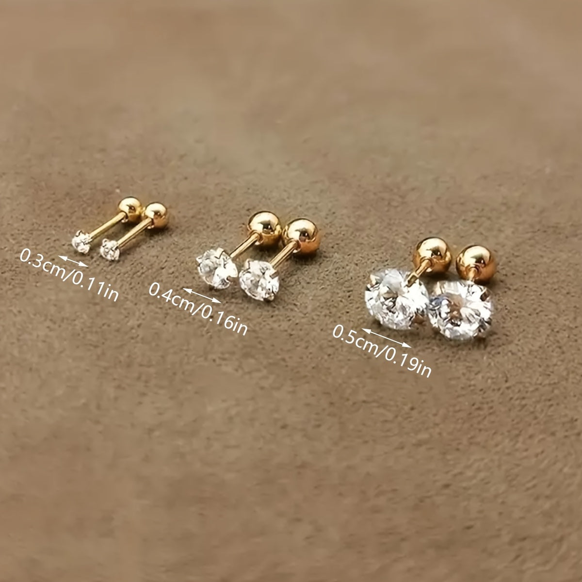 Set van 3 paar elegante oorknopjes