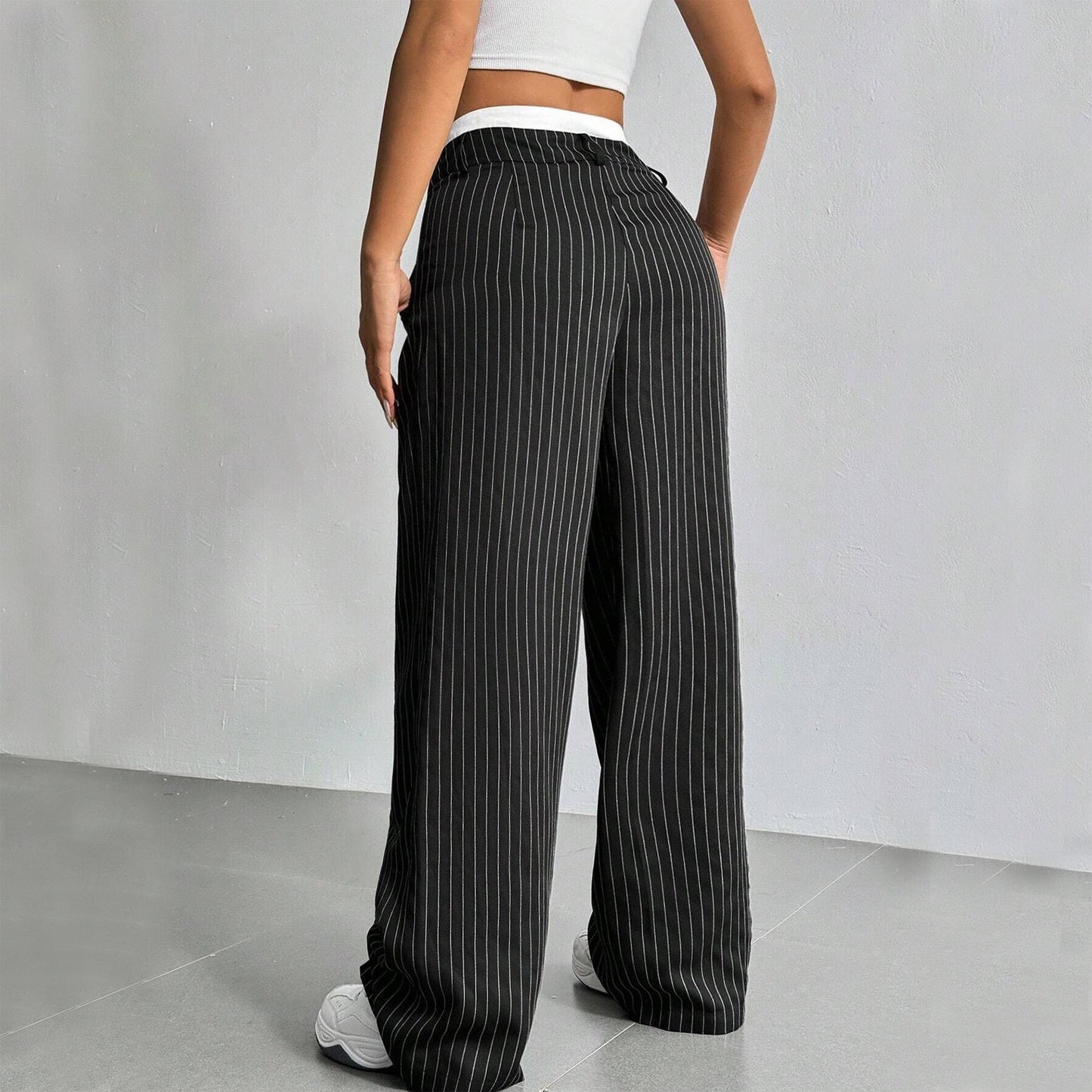 Lauren™ | Gestreepte hoge-taille broek