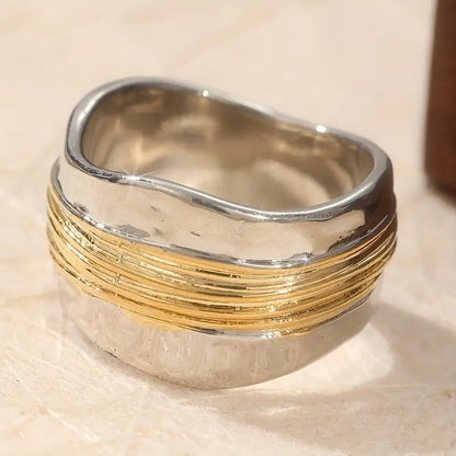 Tweekleurige Draadring | Zilver & Goud
