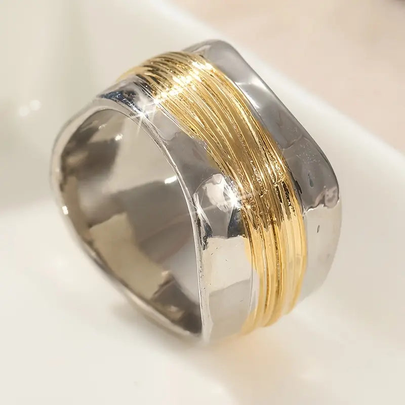 Tweekleurige Draadring | Zilver & Goud