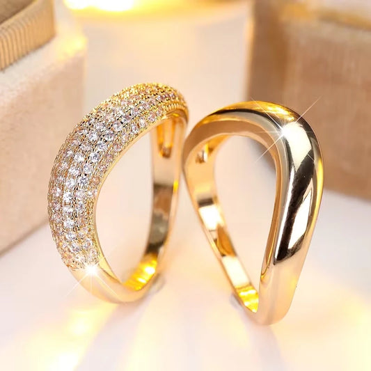 Tweedelige Elegante Brede Matching Ringen