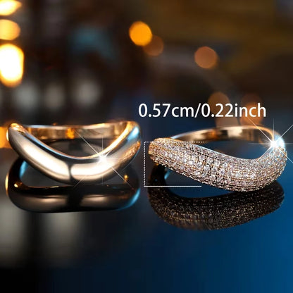 Tweedelige Elegante Brede Matching Ringen