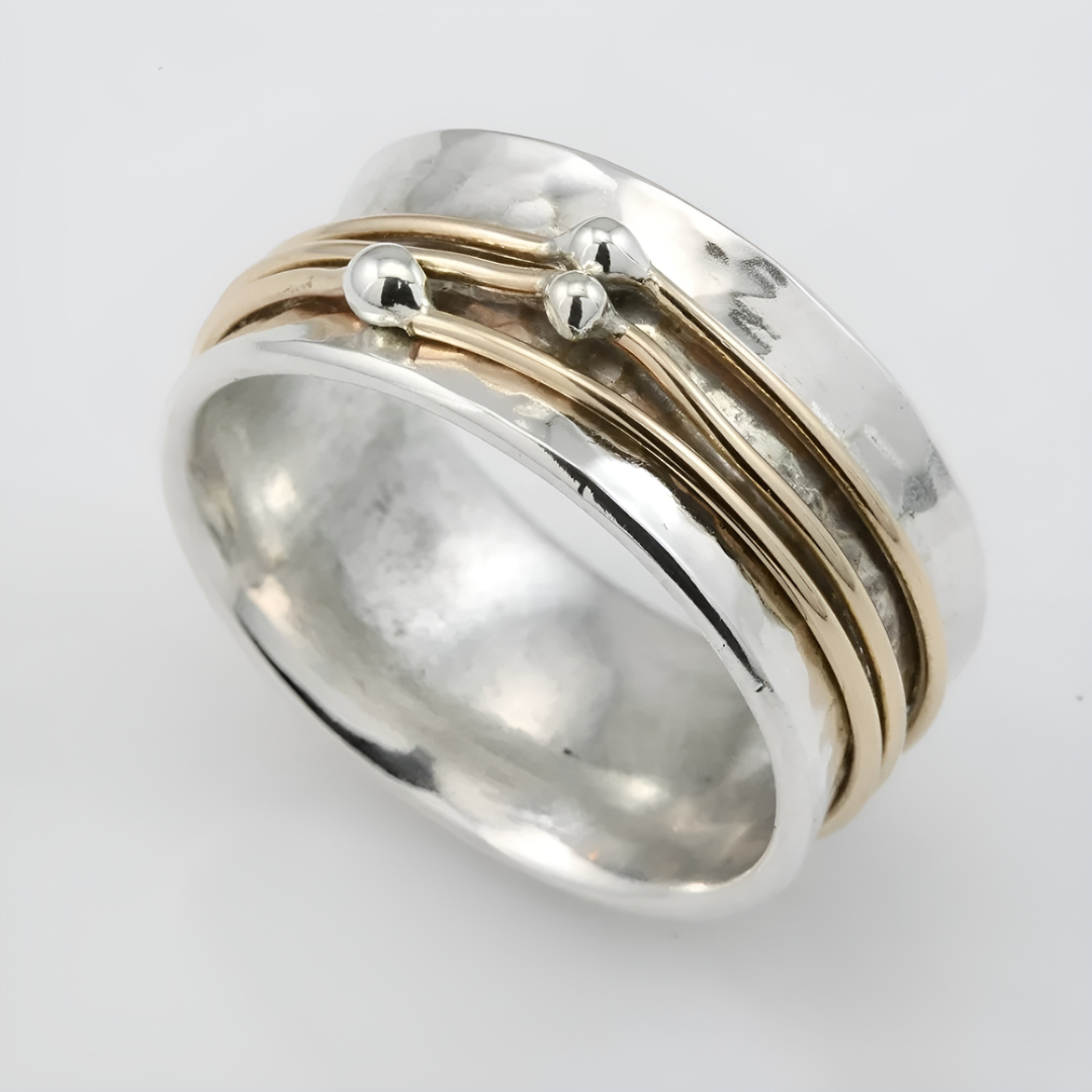 Goud Vergulde Vintage Ring in Zilver