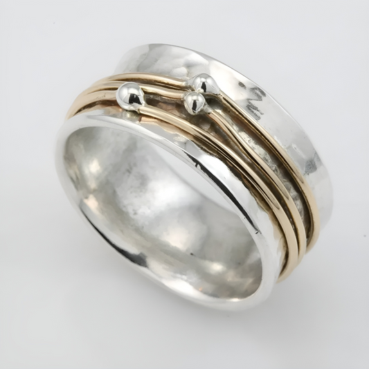 Goud Vergulde Vintage Ring in Zilver