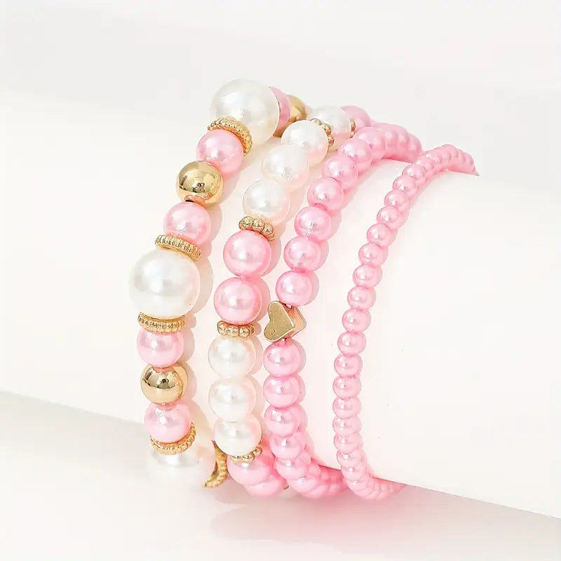 Liefdevolle Parelarmband™ – Set van 4
