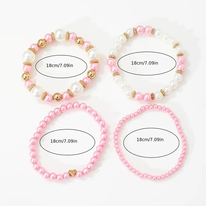 Liefdevolle Parelarmband™ – Set van 4