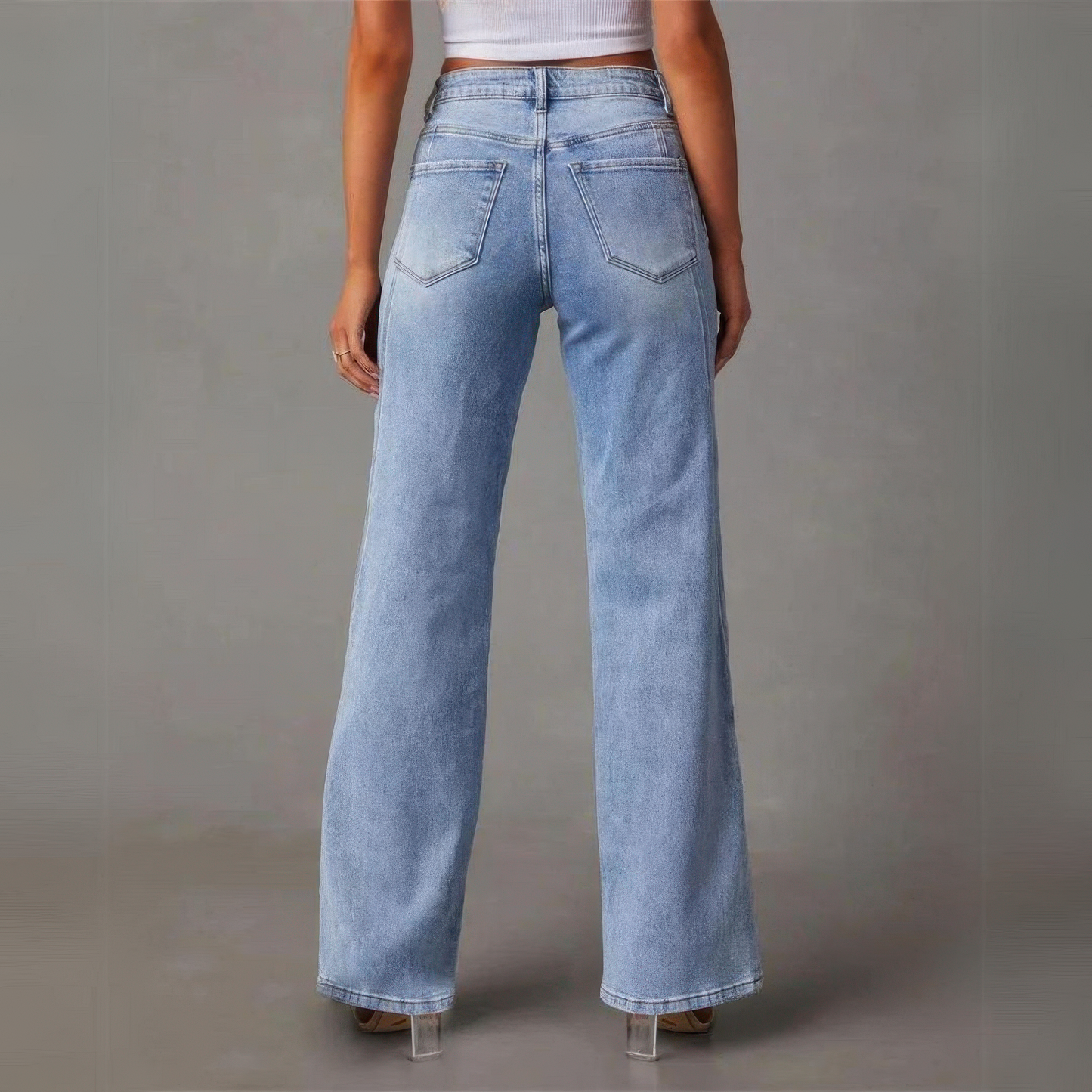Sienna™ | Wijde Jeans met Hoge Taille