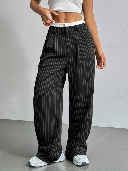 Lauren™ | Gestreepte hoge-taille broek