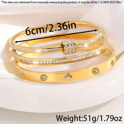 Elise | Set van 3 Stijlvolle Temperament Armbanden van Roestvrij Staal